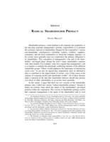 Radical Shareholder Primacy