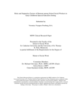 Risks and Supportive Factors of Burnout among School Social Workers in Early Childhood Special Education Setting