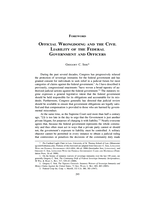 Official Wrongdoing and the Civil Liability of the Federal Government and Officers