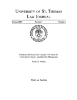 Freedom of Choice for Everyone: The Need for Conscience Clause Legislation for Pharmacists