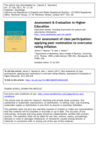 Peer Assessment of Class Participation: Applying Peer Nomination to Overcome Rating Inflation