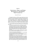 Intentional Torts and Other Exceptions to the Federal Tort Claims Act