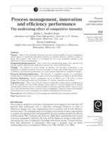 Process Management, Innovation, and Efficiency Performance: The Moderating Effect of Competitive Intensity