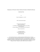 Dimensions of Protective Parent-Adolescent Dyads as Defined by Mexican American Sons