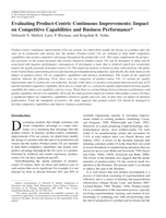 Evaluating Product-Centric Continuous Improvements: Impact on Competitive Capabilities and Business Performance
