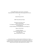 Linking EBD Student Achievement to Attachment: Exploring the Role of Relationship in Encouraging School Success