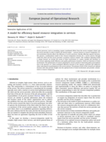 A Model for Efficiency-Based Resource Integration in Services