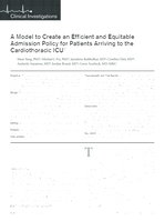 A Model to Create an Efficient and Equitable Admission Policy for Patients Arriving to the Cardiothoracic ICU