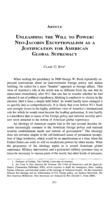 Unleashing the Will to Power: Neo-Jacobian Exceptionalism as a Justification for American Global Supremacy