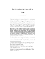 The Saving Construction at 5 Years
