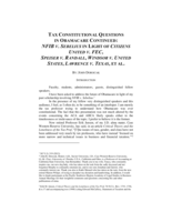 Tax Constitutional Questions in Obamacare Continued: NFIB v. Sebelius in Light of Citizens United v. FEC, Speiser v. Randall, Windsor v. United States, Lawrence v. Texas, et al.