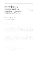 Learn by Doing or Learn by Failing? The Paradoxical Effect of Public Policy in Averting the Liability of Newness