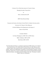A Systems View of Early Interventions for Vicarious Trauma: Managing Secondary Trauma Stress