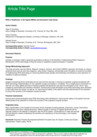 RFID in Healthcare: A Six Sigma DMAIC and Simulation Case Study