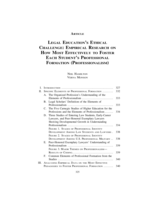 Legal Education's Ethical Challenge: Empirical Research on How Most Effectively to Foster Each Student's Professional Formation (Professionalism)