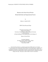 Burnout in the School Social Worker:  Related Individual and Organizational Factors