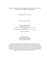 Emergency Department Staff Perception of the Role of Social Work and the Social Worker in the Emergency Department