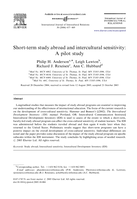Short-term Study Abroad and Intercultural Sensitivity: A Pilot Study