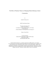 The Effect of Playback Theatre on Managing Elderly Bullying in Senior Communities
