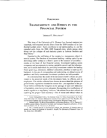 Transparency and Ethics in the Financial System
