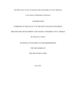 The Effectiveness of Joint Community-Police Partnership in Crystal, Minnesota: A Case Study of Stakeholders Experiences