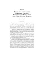 Regulating in the Light: Harnessing Political Entrepreneurs  Energy with Post-Crisis Sunlight Hearings