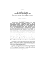 After Ten Years: The Carnegie Report and Contemporary Legal Education