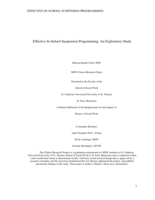 Effective In-School Suspension Programming: An Exploratory Study