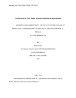 Teaching from the Tent: Muslim Women's Leadership in Digital Religion