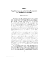 The Politics of Appointing Catholics to the Federal Courts