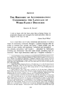 The Rhetoric of Accommodation: Considering the Language of the Work-Family Discourse
