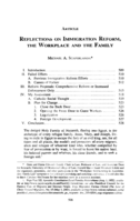 Reflections on Immigration Reform, the Workplace and the Family