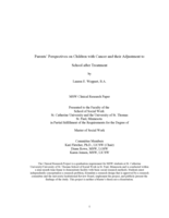 Parents’ Perspectives on Children with Cancer and their Adjustment to School after Treatment