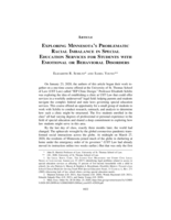 Exploring Minnesota's Problematic Racial Imbalance in Special Education Services for Students with Emotional or Behavioral Disorders