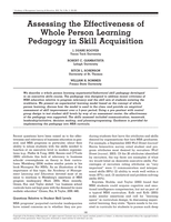 Assessing the Effectiveness of Whole Person Learning Pedagogy in Skill Acquisition