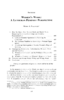 Women's Work: A Lutheran Feminist Perspective