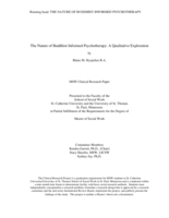 The Nature of Buddhist-Informed Psychotherapy: A Qualitative Exploration