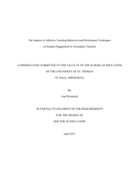The Impacts of Affective Teaching Behaviors and Performance Techniques  on Student Engagement by Exemplary Teachers