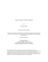Impact of Agency's Climate on Burnout