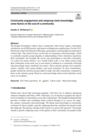 Community Engagement and Subgroup Meta-Knowledge: Some Factors in the Soul of a Community