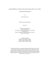 Gender Differences in Bereavement among Couples after Loss of a Child:   A Professionals Perspective