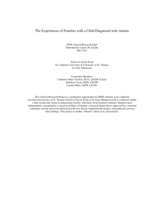 The Experiences of Families with a Child Diagnosed with Autism
