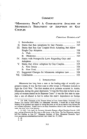"Minnesota Nice": A Comparative Analysis of Minnesota's Treatment of Adoption by Gay Couples