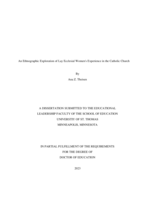 An Ethnographic Exploration of Lay Ecclesial Women's Experience in the Catholic Church