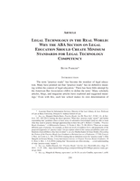 Legal Technology in the Real World: Why the ABA Section on Legal Education Should Create Minimum Standards for Legal Technology Competency