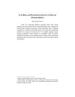 U.S. Dollar Weaponization in an Era of Power Shifts