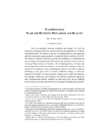 War Diffused: Warfare Between Metaphor and Reality