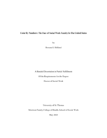 Color by Numbers : The Face of Social Work Faculty in the United States