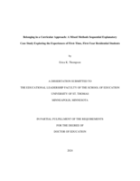 Belonging in a Curricular Approach: A Mixed Methods Sequential Explanatory Case Study Exploring the Experiences of First-Time, First-Year Residential Students