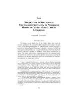 Neutrality in Negligence: The Constitutionality of Negligent Hiring in Clergy Sexual Abuse Litigation